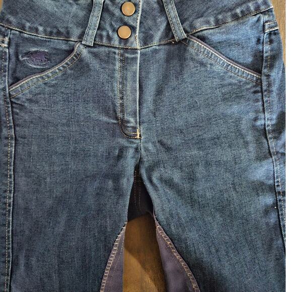 Piper by Smartpak Girls 22R Blue Denim Equestrian Riding Jeans Breeches Pants - Picture 5 of 15